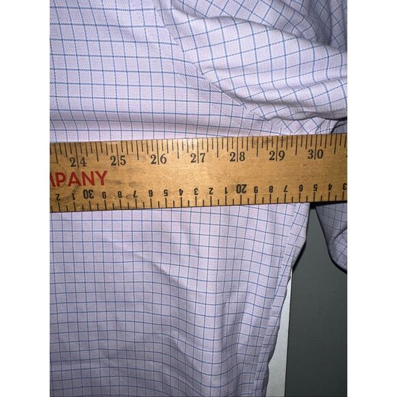 Brooks Brothers Purple Blue Windowpane Non-Iron Traditional Fit 19 - 35 GUC - Picture 6 of 8